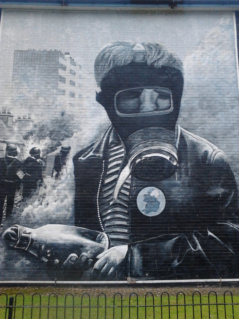 Petrol bomber Bogside murals Derry