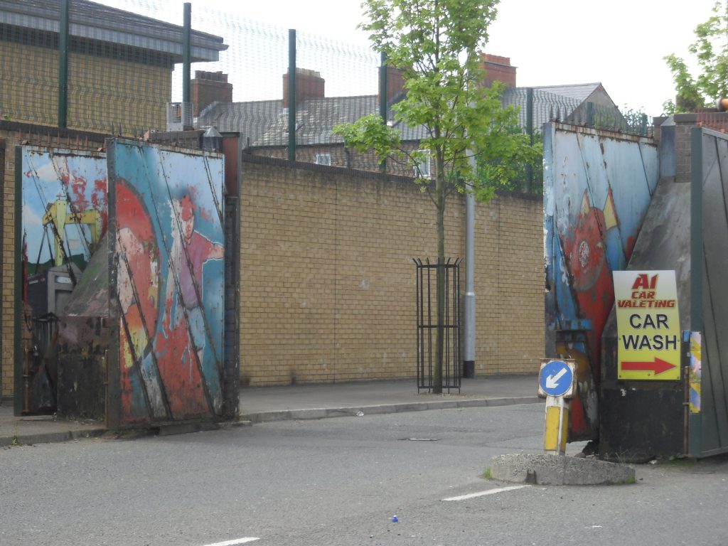 gates peace wall belfast